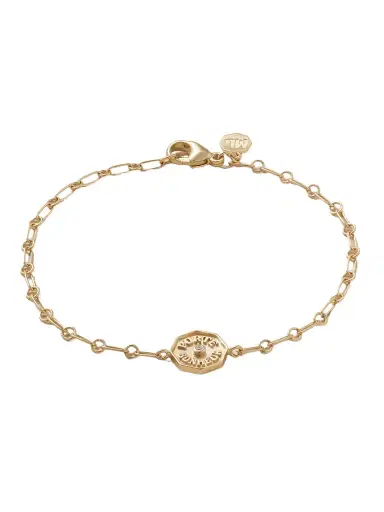 Marlo Laz Wee Porte Bonheur Coin 14-karat Gold, Enamel And Diamond Bracelet | Thumbnail 1 Marlo Laz Wee Porte Bonheur Coin 14-karat Gold, Enamel And Diamond Bracelet | Thumbnail 1