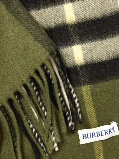 Burberry Fringed Checked Cashmere Scarf | Thumbnail 3 Burberry Fringed Checked Cashmere Scarf | Thumbnail 3
