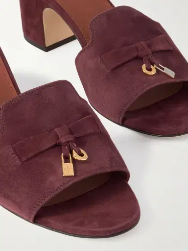Loro Piana Summer Charms Embellished Suede Mules | Thumbnail 4