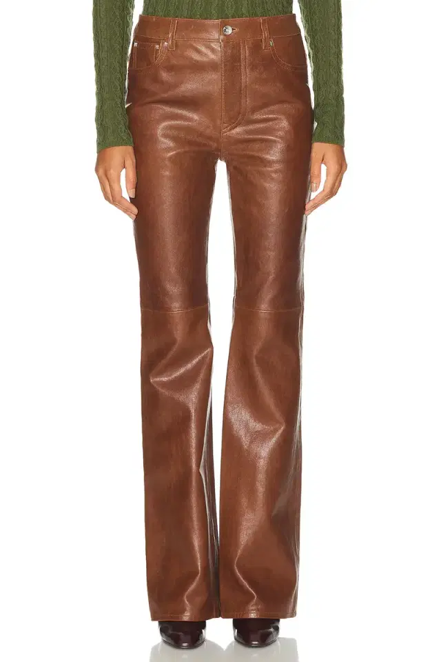 RABANNE Leather Straight Leg