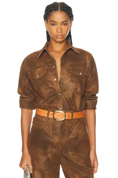 ISABEL MARANT ÉTOILE Karima Button Up Top | Thumbnail 1