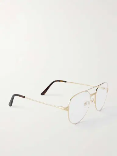Cartier Eyewear Santos De Cartier Aviator-style Gold-tone Optical Glasses | Thumbnail 3