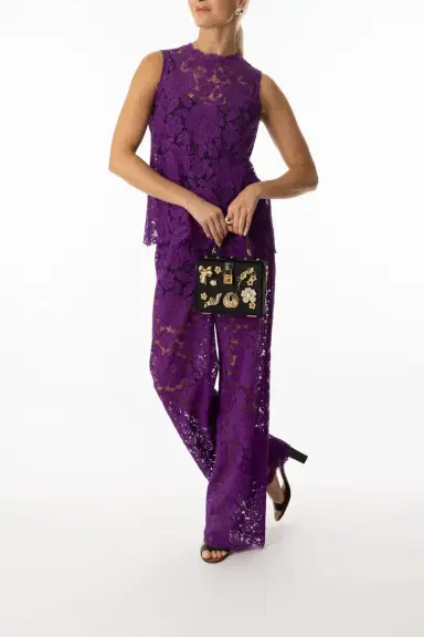 Dolce & Gabbana Flare Floral Logo Lace Pants | Thumbnail 3 Dolce & Gabbana Flare Floral Logo Lace Pants | Thumbnail 3