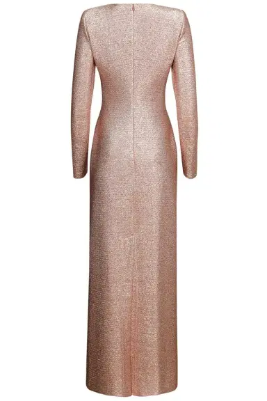 Oscar de la Renta Strong Shoulder Metallic Stretch Gown | Thumbnail 6 Oscar de la Renta Strong Shoulder Metallic Stretch Gown | Thumbnail 6