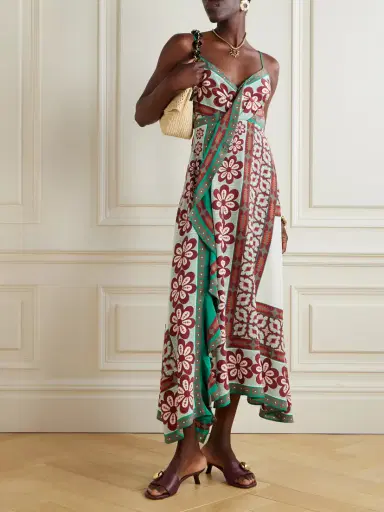 La DoubleJ Turn Around Wrap-effect Printed Silk-voile Midi Dress | Thumbnail 2 La DoubleJ Turn Around Wrap-effect Printed Silk-voile Midi Dress | Thumbnail 2