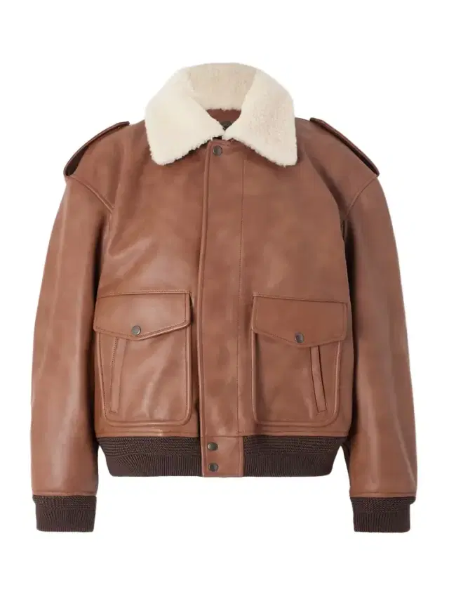 Shearling-trimmed Leather Jacket