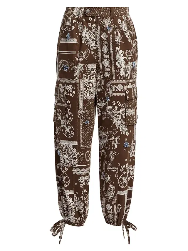 Cinq à Sept Women's Zola Bandana Cotton Twill Military Pants - Dark Sepia