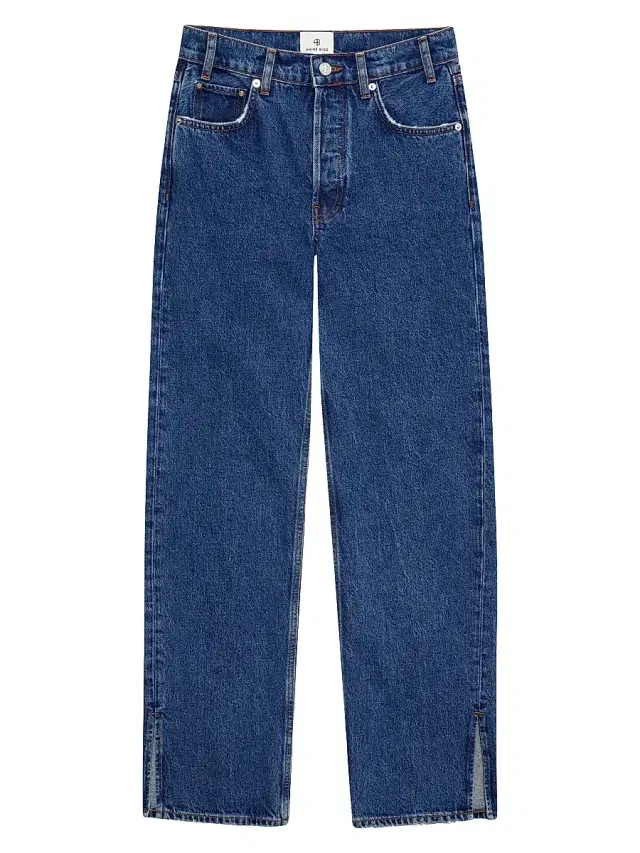 ANINE BING Women's Roy High-Rise Straight-Fit Jeans - Clean Indigo Denim