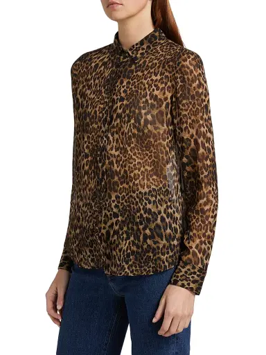 Nili Lotan Women's Gaia Silk Slim Shirt - Vintage Leopard Print - Size XL | Thumbnail 4 Nili Lotan Women's Gaia Silk Slim Shirt - Vintage Leopard Print - Size XL | Thumbnail 4