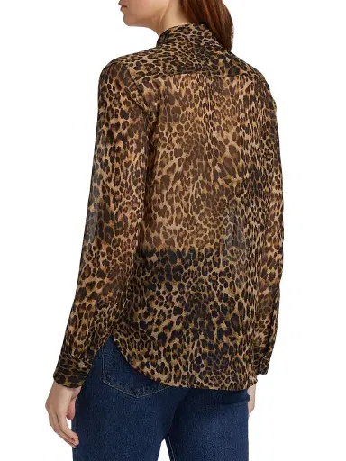 Nili Lotan Women's Gaia Silk Slim Shirt - Vintage Leopard Print - Size XL | Thumbnail 5 Nili Lotan Women's Gaia Silk Slim Shirt - Vintage Leopard Print - Size XL | Thumbnail 5