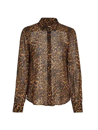 Nili Lotan Women's Gaia Silk Slim Shirt - Vintage Leopard Print - Size XL | Thumbnail 1 Nili Lotan Women's Gaia Silk Slim Shirt - Vintage Leopard Print - Size XL | Thumbnail 1
