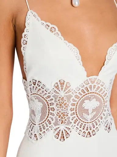 Retrofête Women's Leilani Tiered Lace Midi-Dress - | Thumbnail 7