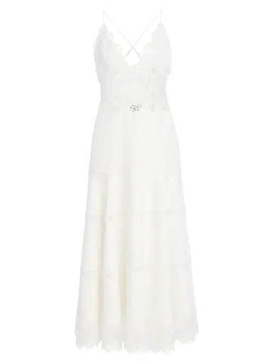 Retrofête Women's Leilani Tiered Lace Midi-Dress - | Thumbnail 1