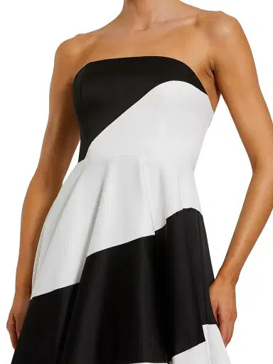 Mac Duggal Women's Striped Bandeau Fit & Flare Gown | Thumbnail 3 Mac Duggal Women's Striped Bandeau Fit & Flare Gown | Thumbnail 3