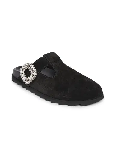 Roger Vivier Women's Slidy Viv Embellished Suede Mules | Thumbnail 2 Roger Vivier Women's Slidy Viv Embellished Suede Mules | Thumbnail 2