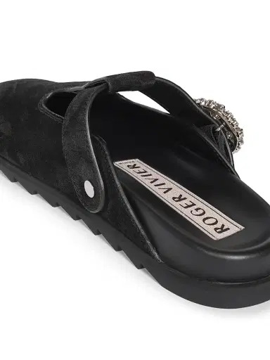 Roger Vivier Women's Slidy Viv Embellished Suede Mules | Thumbnail 7 Roger Vivier Women's Slidy Viv Embellished Suede Mules | Thumbnail 7