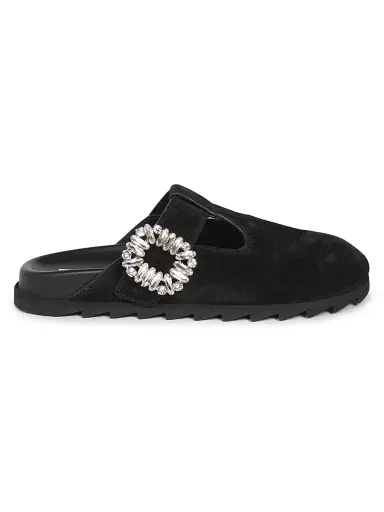 Roger Vivier Women's Slidy Viv Embellished Suede Mules | Thumbnail 1 Roger Vivier Women's Slidy Viv Embellished Suede Mules | Thumbnail 1