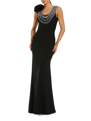 Mac Duggal Women's Beaded Scoopneck Column Gown | Thumbnail 1 Mac Duggal Women's Beaded Scoopneck Column Gown | Thumbnail 1