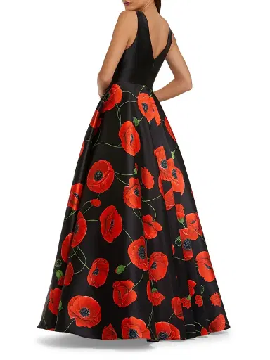 Mac Duggal Women's Floral Satin Gown - Poppy Multi - Size 16 | Thumbnail 2 Mac Duggal Women's Floral Satin Gown - Poppy Multi - Size 16 | Thumbnail 2