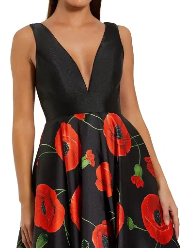 Mac Duggal Women's Floral Satin Gown - Poppy Multi - Size 16 | Thumbnail 3 Mac Duggal Women's Floral Satin Gown - Poppy Multi - Size 16 | Thumbnail 3