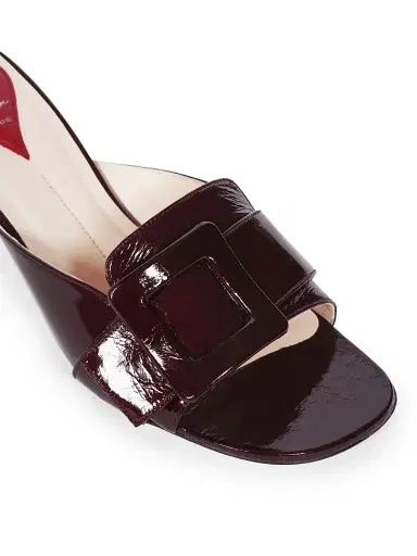 Roger Vivier Women's 55MM Leather Sandals - Cire | Thumbnail 11 Roger Vivier Women's 55MM Leather Sandals - Cire | Thumbnail 11