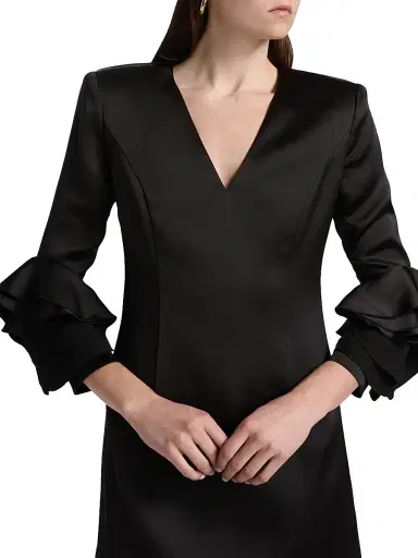 Ramy Brook Women's Klara Ruffle Cuff Minidress - Black | Thumbnail 6 Ramy Brook Women's Klara Ruffle Cuff Minidress - Black | Thumbnail 6
