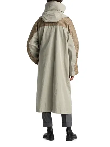 Thom Browne Men's Waxed Cotton Hooded Parka - Khaki - Size Large | Thumbnail 5 Thom Browne Men's Waxed Cotton Hooded Parka - Khaki - Size Large | Thumbnail 5