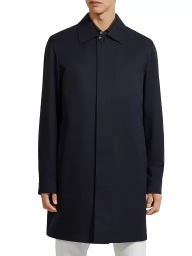 Zegna Men's Technical Fabric Motorin 300CC Raincoat - Navy Blue - Size 48 | Thumbnail 2