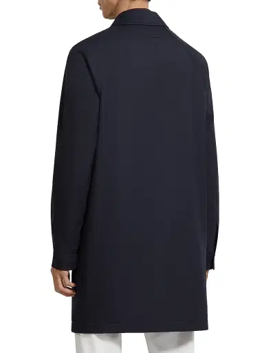 Zegna Men's Technical Fabric Motorin 300CC Raincoat - Navy Blue - Size 48 | Thumbnail 3