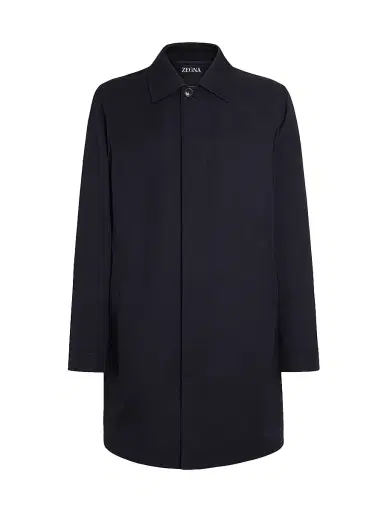 Zegna Men's Technical Fabric Motorin 300CC Raincoat - Navy Blue - Size 48 | Thumbnail 1