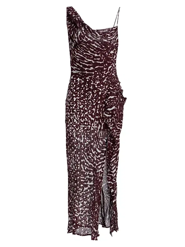 Women's Deyon Printed Midi-Dress - Burgundy