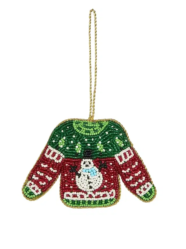 Sudha Pennathur Beaded Ugly Sweater Ornament