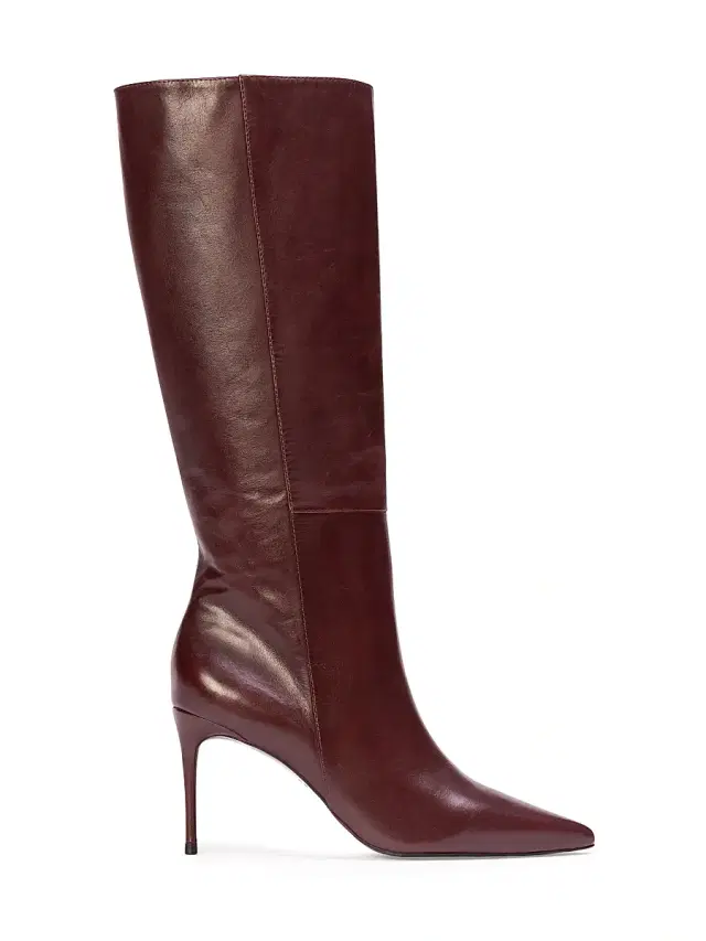 Women's Kath 80MM Leather Boots - Bordeaux Leather