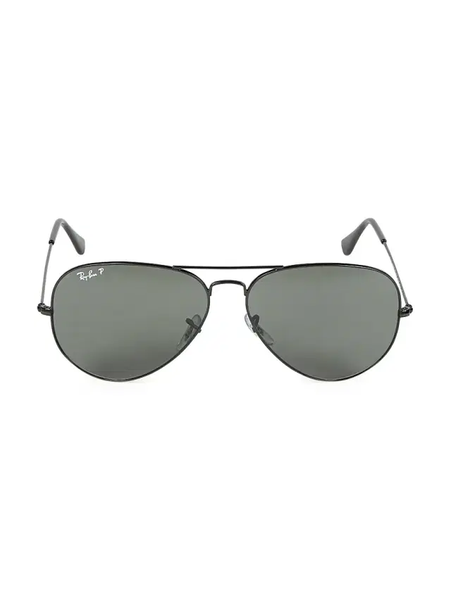Men's RB3025 62MM Polarized Aviator Sunglasses - Black