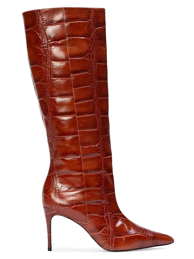 Women's Ember 80MM Croc Embossed Boots - Cappuccino Croc