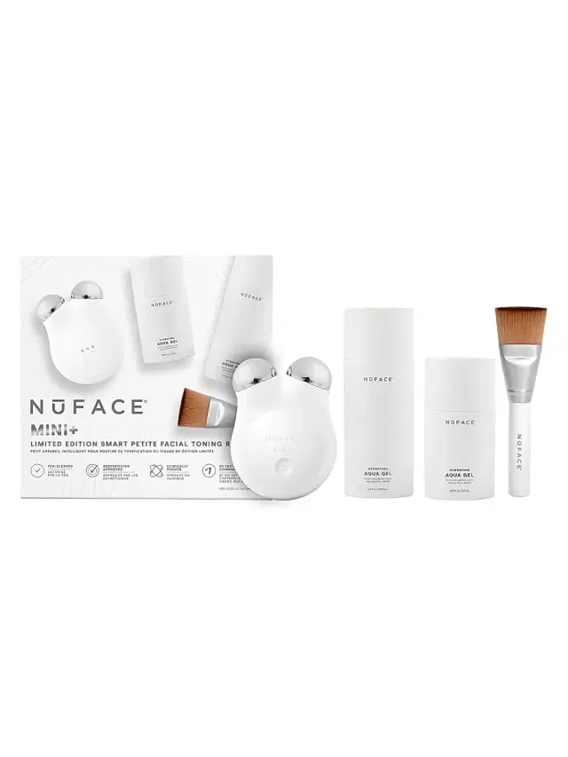 NuFace Women's Mini+ Smart Petite Facial Toning Routine 4-Piece Set