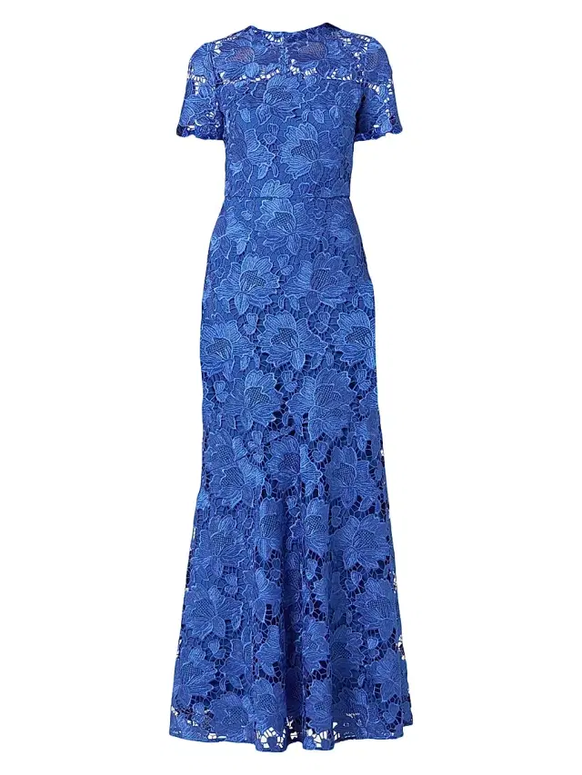 Women's Elie Lace Gown - Sapphire
