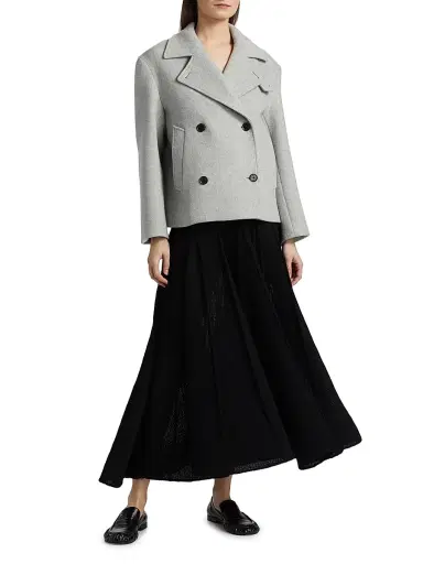 Proenza Schouler Women's Nola Brushed Wool-Cashmere Jacket - Light Grey Melange | Thumbnail 2