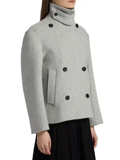 Proenza Schouler Women's Nola Brushed Wool-Cashmere Jacket - Light Grey Melange | Thumbnail 4