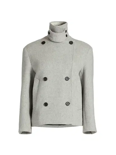 Proenza Schouler Women's Nola Brushed Wool-Cashmere Jacket - Light Grey Melange | Thumbnail 1