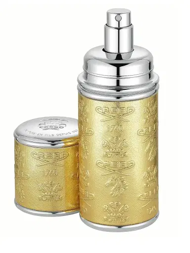 CREED Gold with Silver Trim Leather Deluxe Atomizer | Thumbnail 1 CREED Gold with Silver Trim Leather Deluxe Atomizer | Thumbnail 1