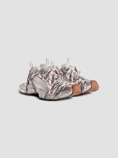 Balenciaga Men's 3XL Extreme Laces Logo Sneakers - White Red - Size 12 | Thumbnail 2