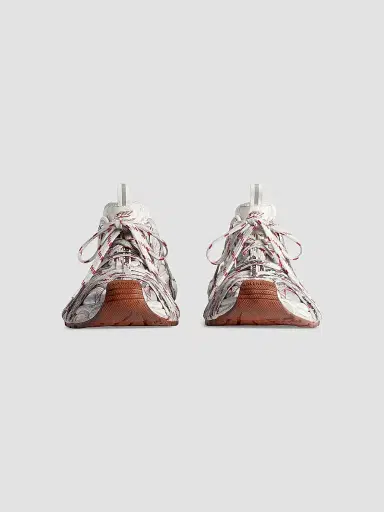 Balenciaga Men's 3XL Extreme Laces Logo Sneakers - White Red - Size 12 | Thumbnail 4