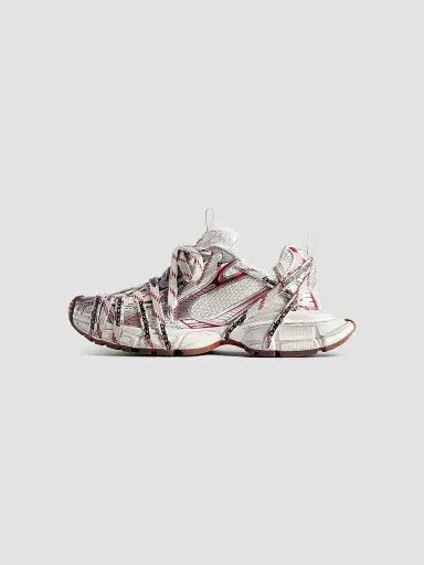 Balenciaga Men's 3XL Extreme Laces Logo Sneakers - White Red - Size 12 | Thumbnail 6