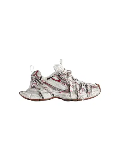 Balenciaga Men's 3XL Extreme Laces Logo Sneakers - White Red - Size 12 | Thumbnail 1