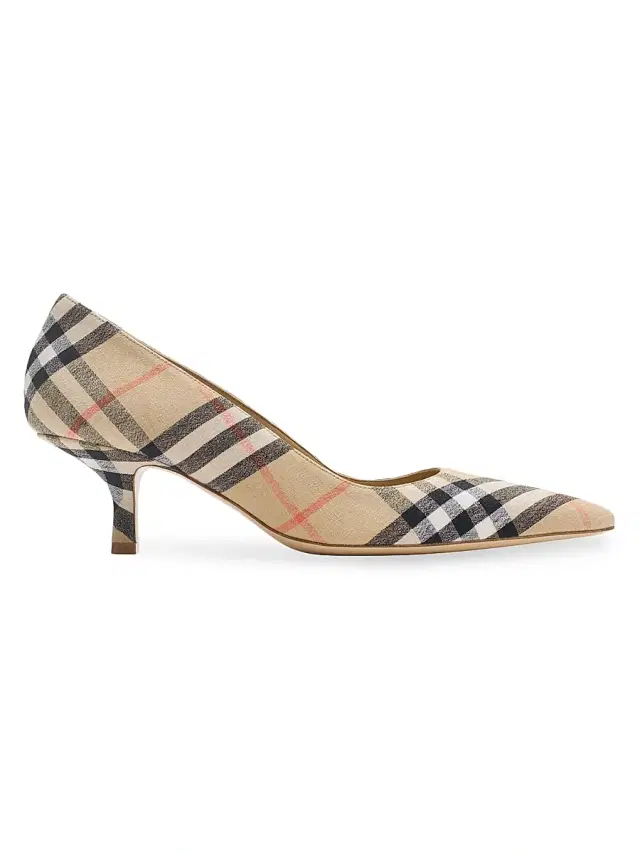 Burberry Women's Dame Check 55MM Pumps - Sand Check