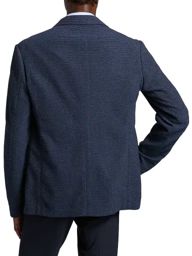 Emporio Armani Men's Bluette Fancy Textured Stretch-Wool Sport Coat - Fancy Blue - Size 42 | Thumbnail 5