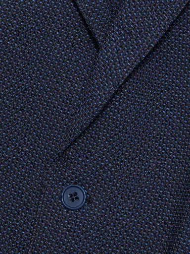 Emporio Armani Men's Bluette Fancy Textured Stretch-Wool Sport Coat - Fancy Blue - Size 42 | Thumbnail 7
