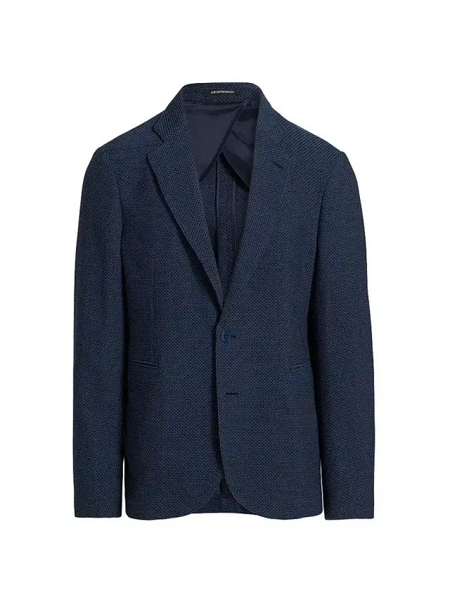 Men's Bluette Fancy Textured Stretch-Wool Sport Coat - Fancy Blue