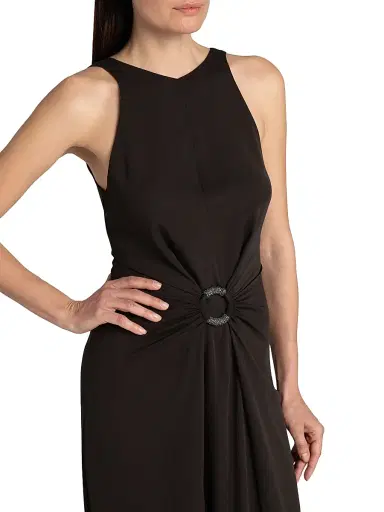 Giorgio Armani Women's Silk O-Ring Maxi Dress - Dark Brown - Size 8 | Thumbnail 6 Giorgio Armani Women's Silk O-Ring Maxi Dress - Dark Brown - Size 8 | Thumbnail 6